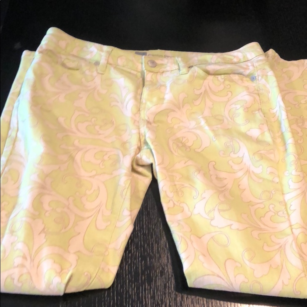 Lime & cream jeans